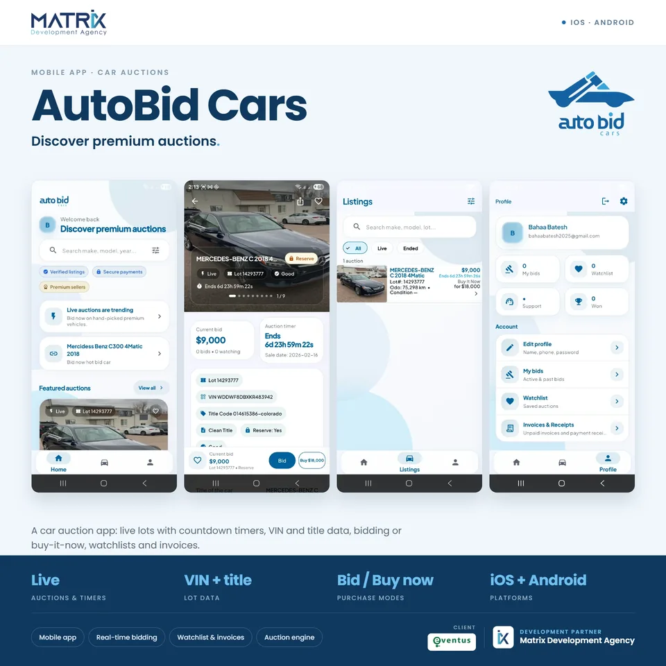 AutoBid Cars live auction app