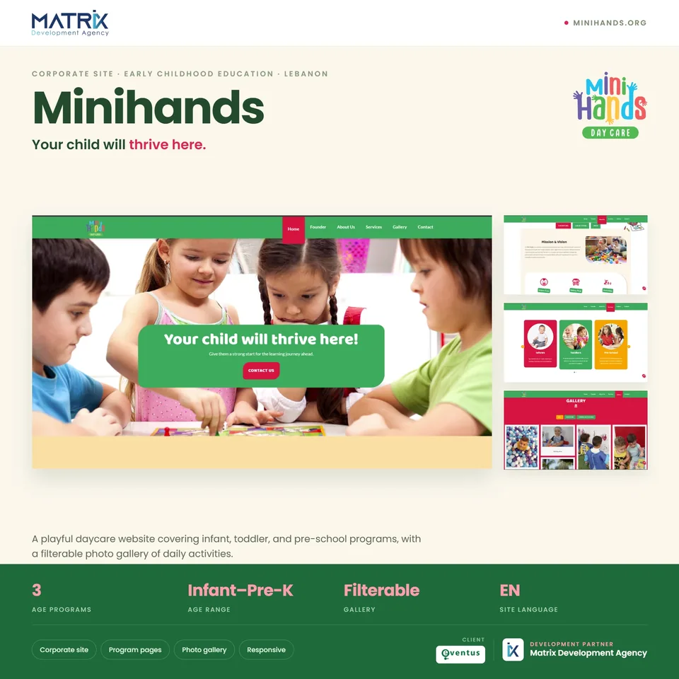 MiniHands daycare website